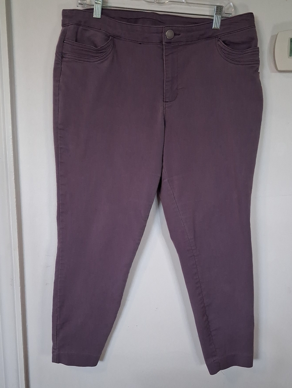 CJ Banks Deep Plum Cropped Ankle Jeans